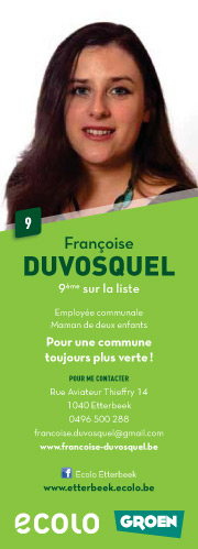 [IMAGE] Tract électoral de Françoise Duvosquel, 9ème sur la liste Ecolo-Groen!